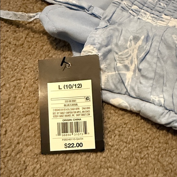 Art Class Light Blue Dress with White Tropical Designs - Picture 8 of 8